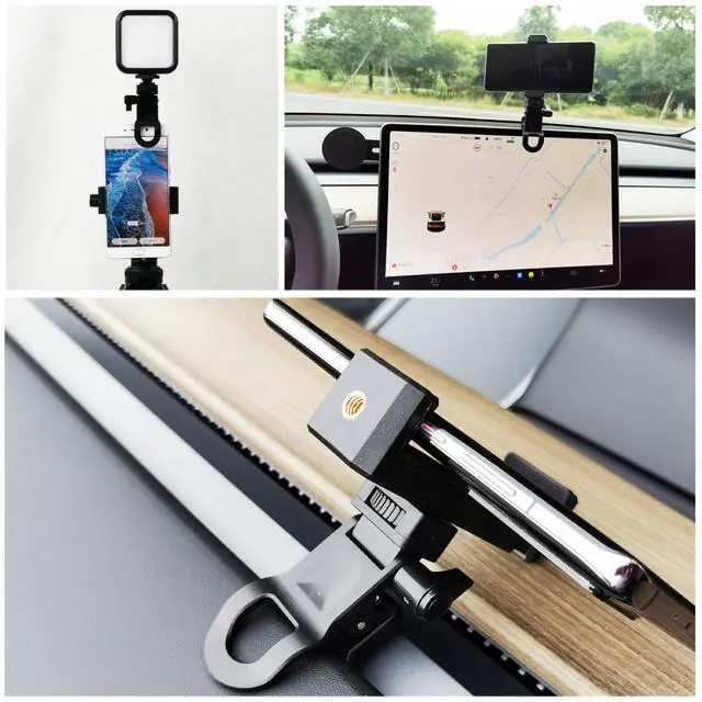 Alt view image 7 of 7 - 2 Pack Monitor Camera Mount Clamp Clip Screen LCD Display Top Fill Light Flash Holder Webcam Stand with 1/4 Screw Universal Connector for Phone Tripod Tablet Video Live Stream