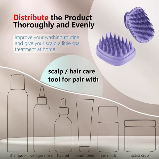 Alt view image 5 of 6 - Scalp Scrubber Massager Shampoo Brush,Exfoliator for Dandruff & Hair Growth