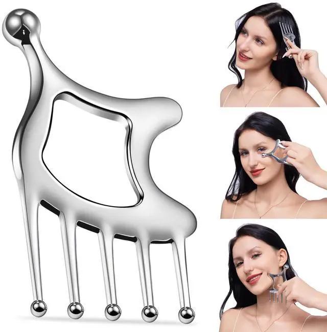 Main image of Stainless Steel Gua Sha Tool; Portable Scalp Massage Tool