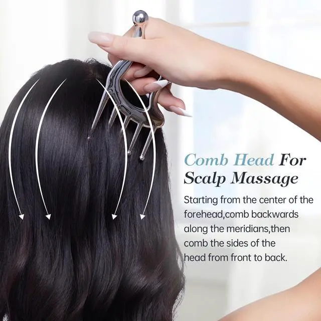 Alt view image 7 of 7 - Stainless Steel Gua Sha Tool; Portable Scalp Massage Tool
