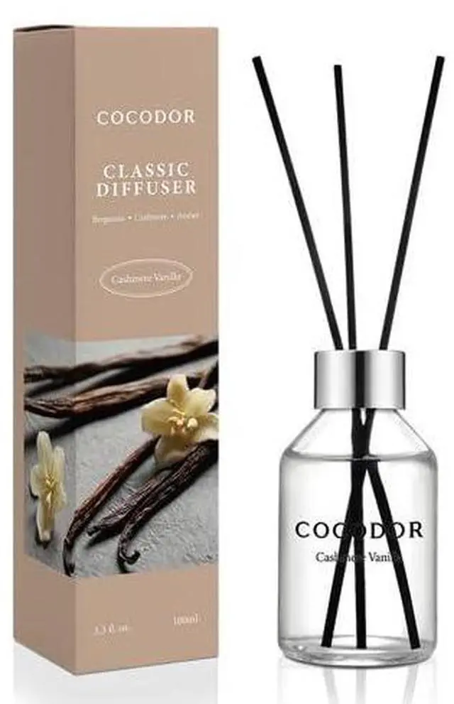 Main image of Classic Reed Diffuser/Cashmere Vanilla/3.4oz(100ml)/1 Pack/Home Fragrance Scent Essential Oil Stick Diffuser for Bedroom Bathroom Home Décor