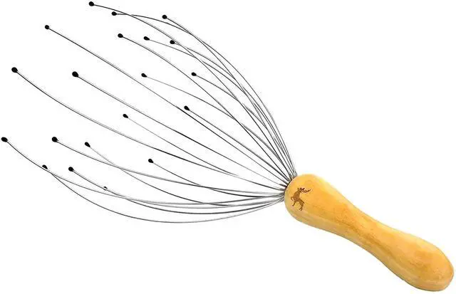 Alt view image 7 of 7 - 20 Fingers Head Massager Head Scratcher Scalp Massager for Head Relaxing Wood Handle
