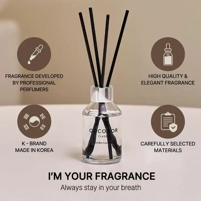 Alt view image 2 of 7 - Classic Reed Diffuser/Cashmere Vanilla/3.4oz(100ml)/1 Pack/Home Fragrance Scent Essential Oil Stick Diffuser for Bedroom Bathroom Home Décor