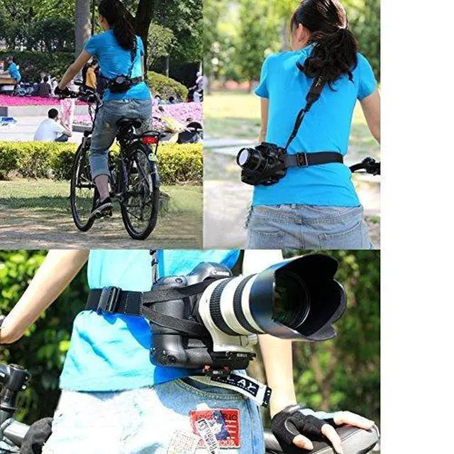 Alt view image 3 of 5 - Camera Strap Belt Chest Harness with Adjustable Quick Release for DSLR Canon Nikon Sony Pentax Panasonic - Black