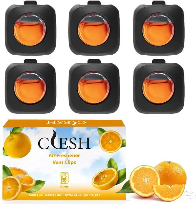 Main image of Car Air Fresheners, 6 Pack, Citrus, Car Fresheners Vent Clips, Long Lasting Air Freshener, Car Refresher for Men Women