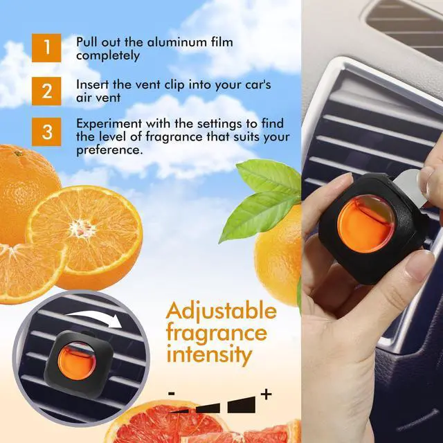 Alt view image 4 of 6 - Car Air Fresheners, 6 Pack, Citrus, Car Fresheners Vent Clips, Long Lasting Air Freshener, Car Refresher for Men Women