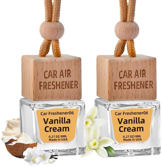 Main image of Car Air Freshener Hanging Diffuser Long-Lasting Essential Oil Scent (Up to 60 Days) Non-Toxic & Eco-Friendly 2-Pack Auto Fresheners Made in USA