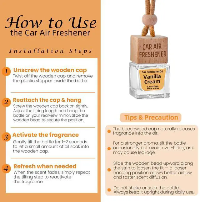 Alt view image 4 of 6 - Car Air Freshener Hanging Diffuser Long-Lasting Essential Oil Scent (Up to 60 Days) Non-Toxic & Eco-Friendly 2-Pack Auto Fresheners Made in USA