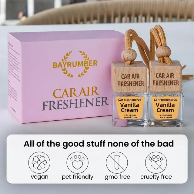 Alt view image 6 of 6 - Car Air Freshener Hanging Diffuser Long-Lasting Essential Oil Scent (Up to 60 Days) Non-Toxic & Eco-Friendly 2-Pack Auto Fresheners Made in USA