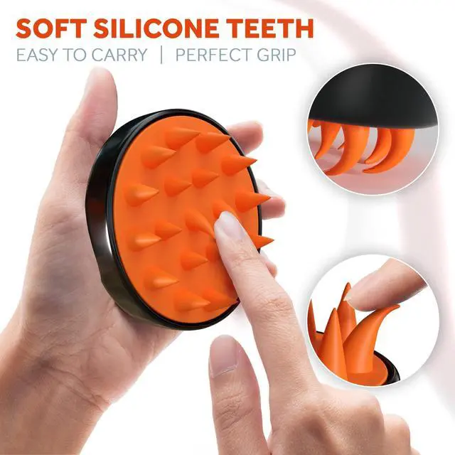 Alt view image 5 of 5 - Scalp and Beard Manual Massager - Silicone Hair Scrubber, Cleansing Care Brush - Ergonomic Exfoliator for Dandruff Removal that Promotes Healthy Hair Growth