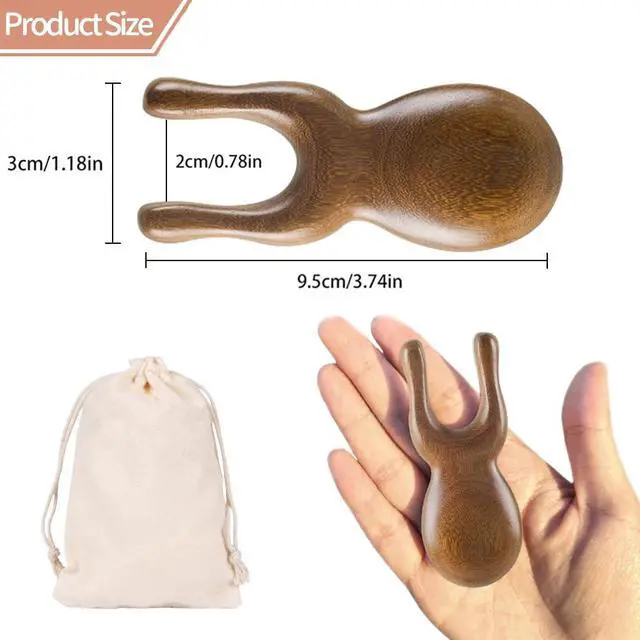 Alt view image 6 of 7 - Wooden Gua Sha Facial Tools - Head Massager Sandalwood Wood Massage Tool for Face Nose Eye - Multifunctional Wood Therapy Massager Tools - Handheld Meridians Acupressure Tool - Gift for Women Men Mom