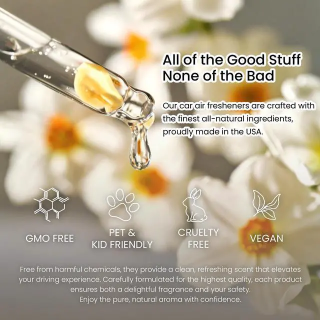 Alt view image 5 of 6 - Hanging Car Air Freshener, Long Lasting Scent, Cute Air Fresheners for Women, 2 Pack Non-Toxic Essential Oil Diffuser, Made in USA
