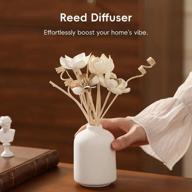 Alt view image 3 of 7 - Reed Diffuser Sticks, Reed Diffuser Sticks Flowers, Reed Diffusers Set for Bathroom, Reeds Diffuser for Home, Bedroom Decor, Office,12Pcs, Natural Flower