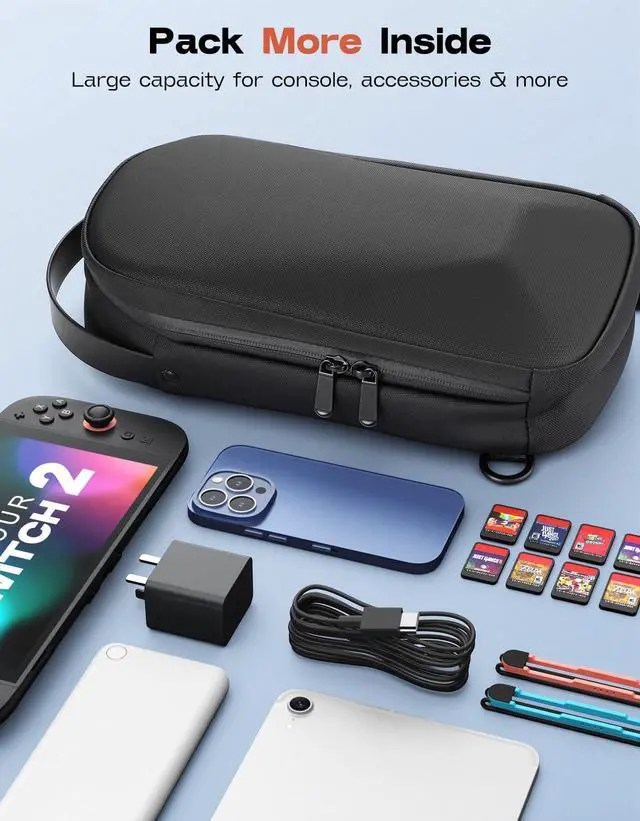 Alt view image 2 of 7 - Shockproof Sling Crossbody Bag for Nintendo Switch 2, Black