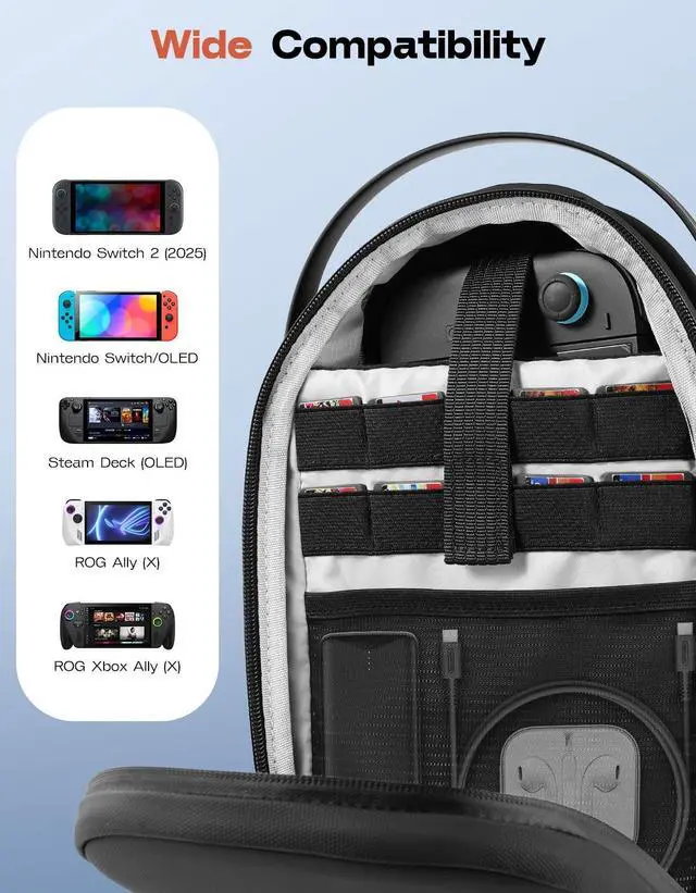 Alt view image 3 of 7 - Shockproof Sling Crossbody Bag for Nintendo Switch 2, Black