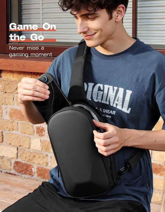 Alt view image 4 of 7 - Shockproof Sling Crossbody Bag for Nintendo Switch 2, Black