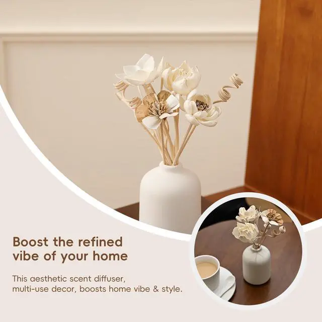 Alt view image 5 of 7 - Reed Diffuser Sticks, Reed Diffuser Sticks Flowers, Reed Diffusers Set for Bathroom, Reeds Diffuser for Home, Bedroom Decor, Office,12Pcs, Natural Flower