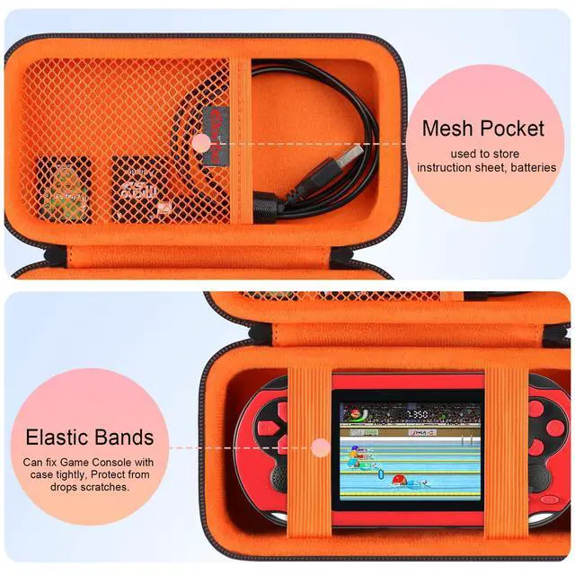 Alt view image 3 of 7 - Carrying Case for TaddToy/WELLST·G/Beijue/FAMILY POCKET/CCTU/X- JOYKIDS/GREENCREEK/Beico/KAVOYI/GuaiyeyeAP/TEBIYOU Handheld Game Console, Portable Electronic Gaming Player Bag, Black+