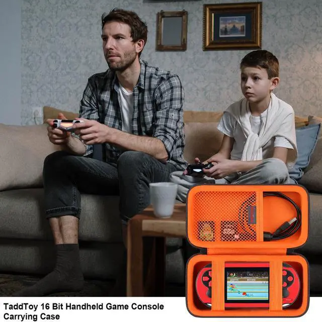 Alt view image 7 of 7 - Carrying Case for TaddToy/WELLST·G/Beijue/FAMILY POCKET/CCTU/X- JOYKIDS/GREENCREEK/Beico/KAVOYI/GuaiyeyeAP/TEBIYOU Handheld Game Console, Portable Electronic Gaming Player Bag, Black+