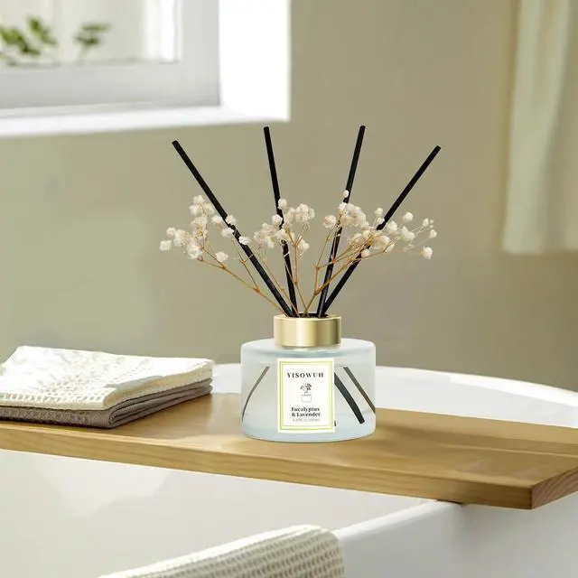 Alt view image 6 of 7 - Reed Diffuser Set,5.07 fl oz (150 ml) - Eucalyptus & Lavender Oil Diffusers with 8 Reed Sticks,Home Fragrance Reed Diffuser for Bathroom Shelf Decor