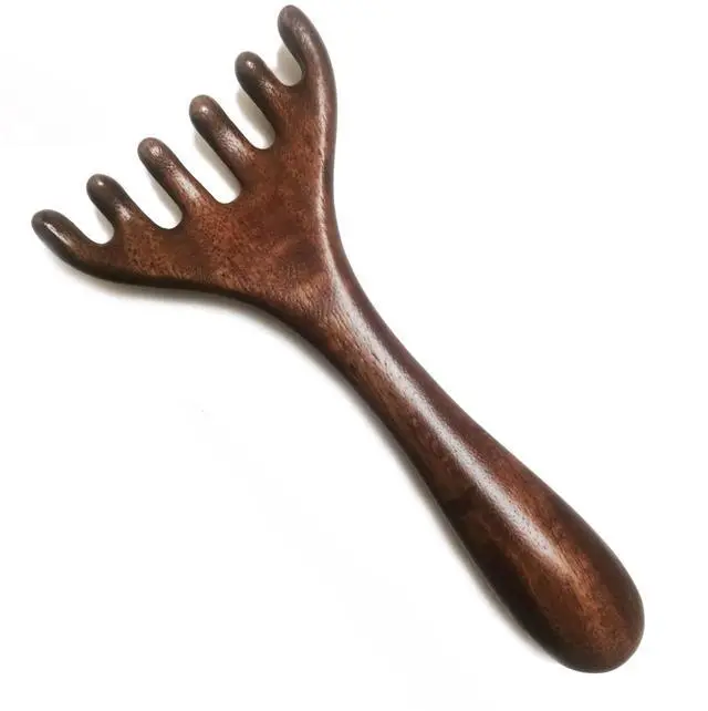 Main image of Wooden Self Care Facial Reflexology Hand Self-Massage for Head, Neck and Back, Set of 2 Wood Massage Tools