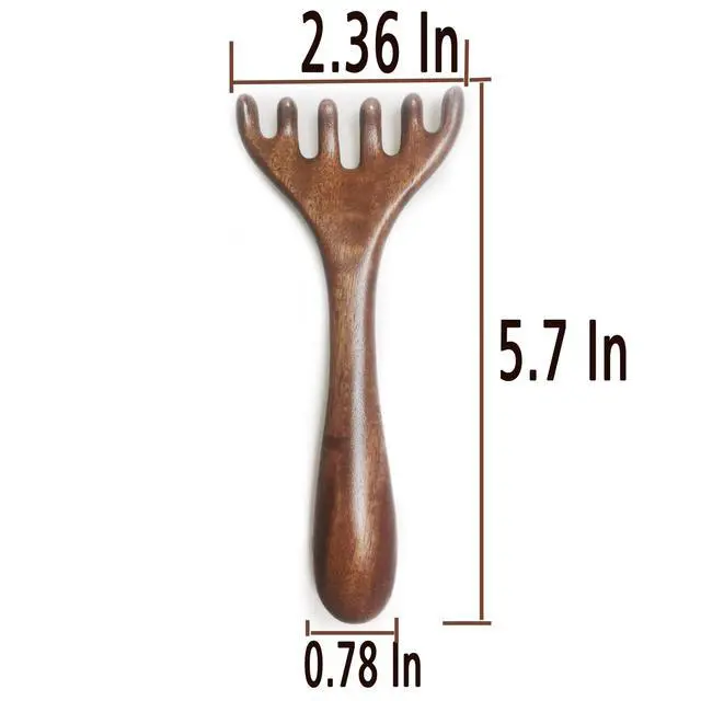 Alt view image 3 of 7 - Wooden Self Care Facial Reflexology Hand Self-Massage for Head, Neck and Back, Set of 2 Wood Massage Tools