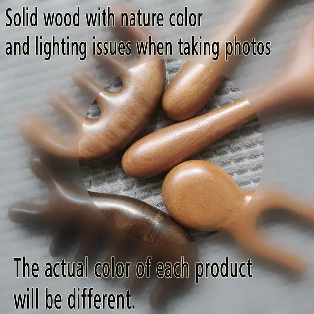 Alt view image 4 of 7 - Wooden Self Care Facial Reflexology Hand Self-Massage for Head, Neck and Back, Set of 2 Wood Massage Tools