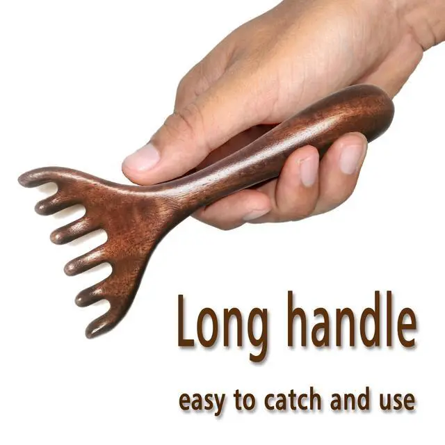 Alt view image 5 of 7 - Wooden Self Care Facial Reflexology Hand Self-Massage for Head, Neck and Back, Set of 2 Wood Massage Tools