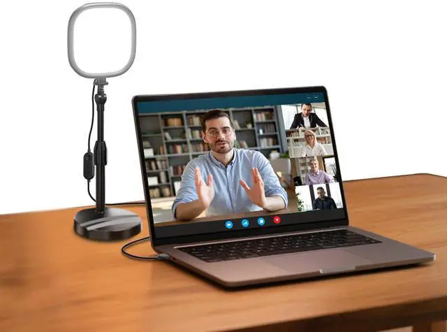 Main image of Basics 5" Full Screen LED Ring Light with Stand for Desk Video Calls, CRI95, 10W Bi Color Edge Lit Zoom Conference Lighting for Computer Laptop Webcam Phone Streaming Recording, NL10
