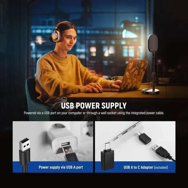 Alt view image 6 of 7 - Basics 5" Full Screen LED Ring Light with Stand for Desk Video Calls, CRI95, 10W Bi Color Edge Lit Zoom Conference Lighting for Computer Laptop Webcam Phone Streaming Recording, NL10