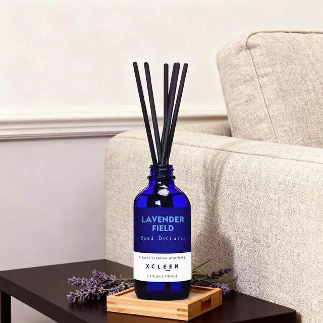 Alt view image 4 of 6 - Reed Diffuser Set, Lavender Field Oil Diffuser with Sticks, Long-Lasting Home Fragrance Reed Diffusers for Bathroom Shelf Office Decor, Luxury Air Fresheners 3.7 oz(110ml)
