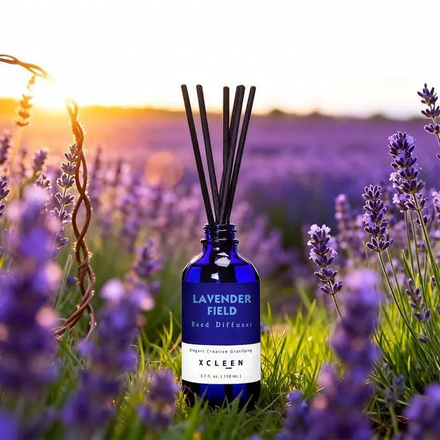 Alt view image 6 of 6 - Reed Diffuser Set, Lavender Field Oil Diffuser with Sticks, Long-Lasting Home Fragrance Reed Diffusers for Bathroom Shelf Office Decor, Luxury Air Fresheners 3.7 oz(110ml)