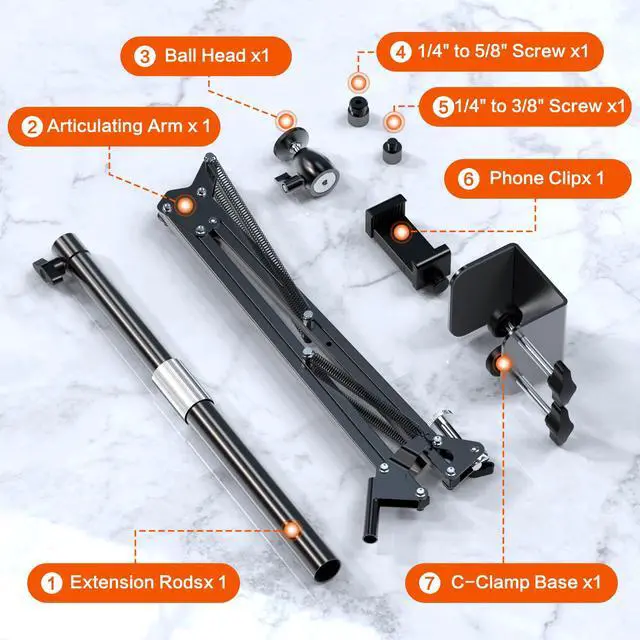 Alt view image 6 of 7 - Overhead Camera Mount, Desk Camera Mount with Articulating Arm