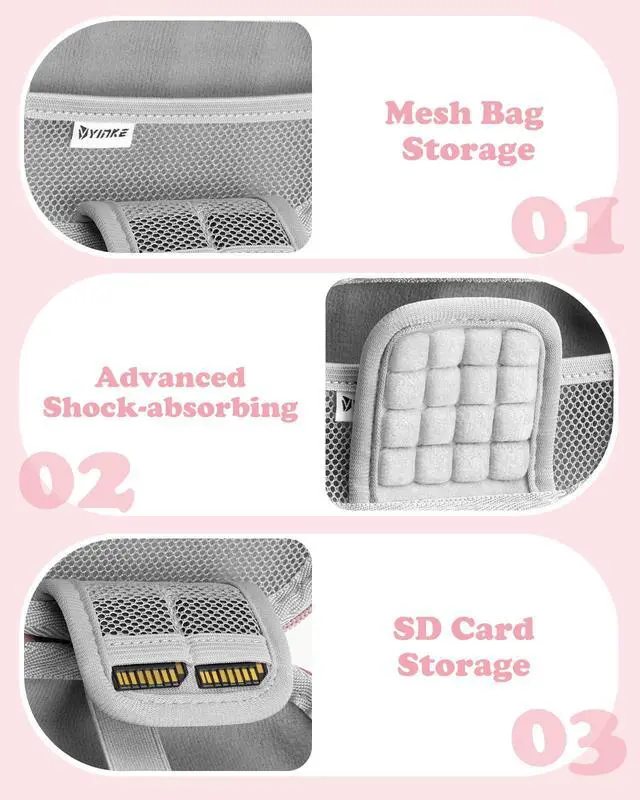 Alt view image 3 of 7 - Digital Camera Case for CAMKORY/KODAK PIXPRO with SD Card Storage, Pink