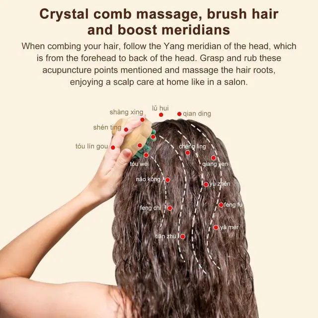 Alt view image 2 of 7 - Scalp Massager, Head Scalp Massage Comb, Jade Comb for Head Stress Relax, Massage Tool for Relieve Headaches