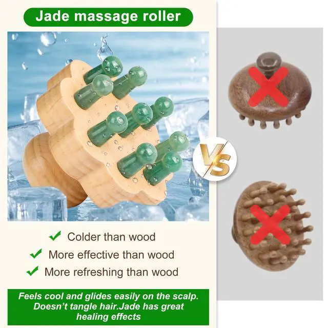 Alt view image 3 of 7 - Scalp Massager, Head Scalp Massage Comb, Jade Comb for Head Stress Relax, Massage Tool for Relieve Headaches