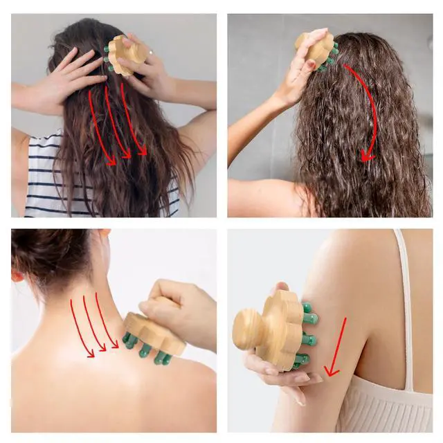 Alt view image 6 of 7 - Scalp Massager, Head Scalp Massage Comb, Jade Comb for Head Stress Relax, Massage Tool for Relieve Headaches