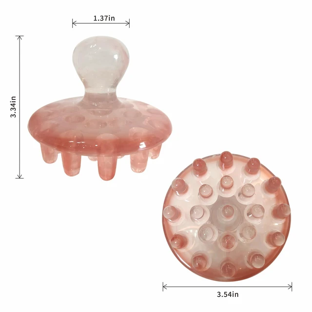 Alt view image 2 of 6 - Head Scalp Massage Tool Meridian Acupoint Massager Brush Hair Scrubber Pink