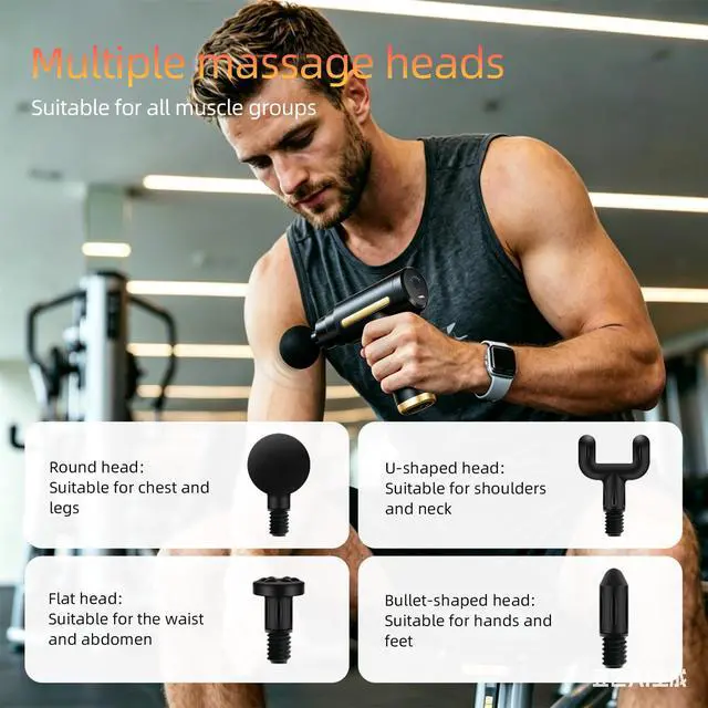 Alt view image 4 of 7 - Massage Gun, Electric Massager, Suitable for Whole Body to Relieve Fatigue, Replaceable Massage Head Impact Massager, The Best Choice for Gift Giving (Black-720)