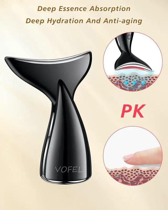 Alt view image 4 of 7 - Face and Neck Massger for Skin Care Electric Face Neck Lifting Massager with 45 Heat & 3 Massage Modes for Wrinkles Facial Neck Massager (Black)