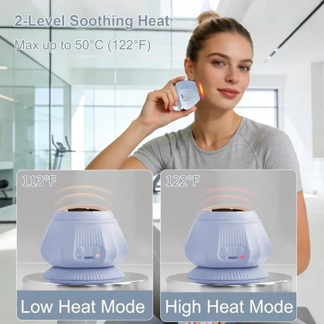 Alt view image 5 of 7 - Mini Hands-Free Muscle Massager with Heat & Vibration, Compact Deep Tissue Trigger Point Recovery Massager with Suction Base for Back, Shoulders, Arms, Legs & Feet