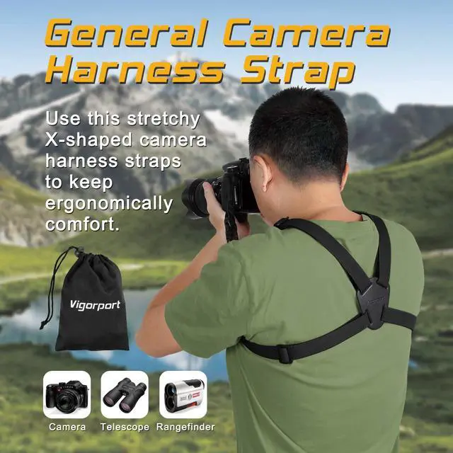 Alt view image 5 of 6 - Camera Strap, Cross Shoulder Straps, Quick Release Chest Harness