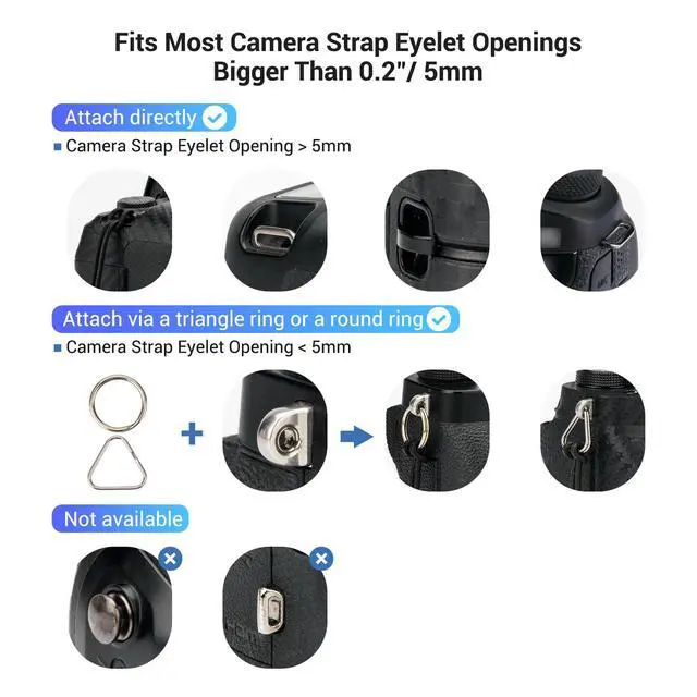Alt view image 5 of 7 - 2Pack Universal Camera Strap Quick Release Buckle, Durable & Scratch-proof Neck Strap Quick Release Loop Connector for Canon Nikon Sony Fujifilm Olympus DSLR Mirrorless Camera