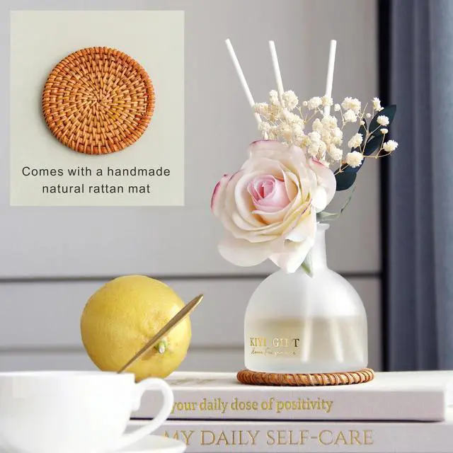 Alt view image 4 of 7 - Reed Diffuser Set, 4.06 oz Scent Diffuser with 6 Sticks,Home Fragrance,Reed Diffuser for Bathroom Shelf Decor Crisp Linen