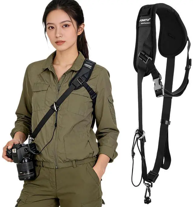 Main image of JD-F1 Single-Shoulder Camera Strap with Quick-Release Buckle and Safety Cord, Suitable for Nikon, Canon, Sony and Olympus DSLR Cameras, Black