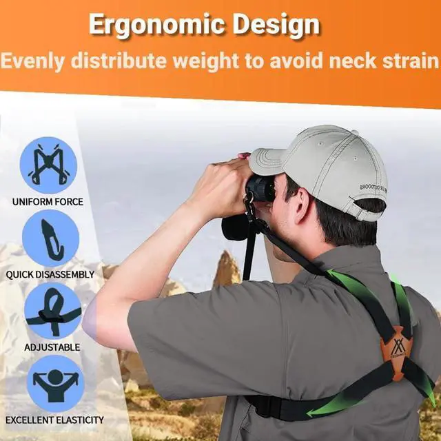 Alt view image 2 of 7 - Binocular Harness Strap Best Chest Harness Strap for Hunters Photographers and Golfers (Black)