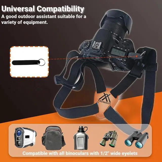 Alt view image 3 of 7 - Binocular Harness Strap Best Chest Harness Strap for Hunters Photographers and Golfers (Black)