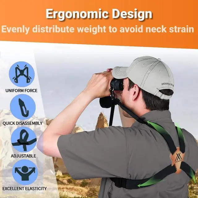 Alt view image 2 of 7 - Binocular Harness Strap Best Chest Harness Strap for Hunters Photographers and Golfers Upgraded Version(Black)