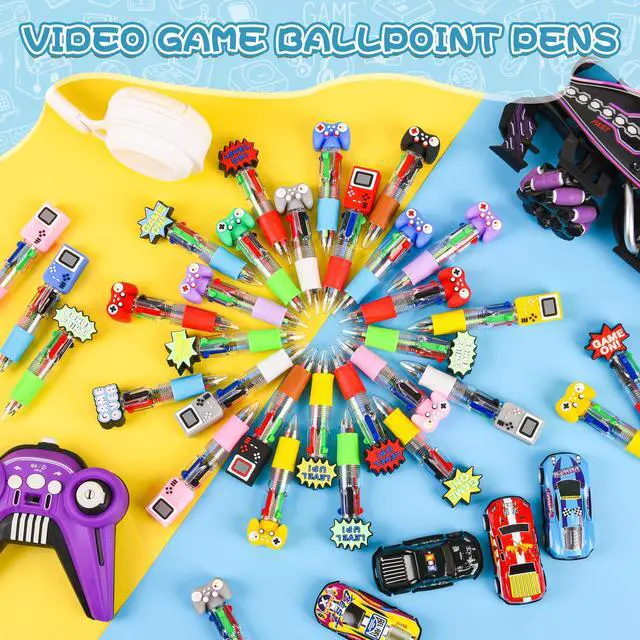 Alt view image 3 of 5 - 25 Pcs Video Game Multicolor Pen in One Cartoon Cute Fun 4-in-1 Cute Pens Bulk Kawaii Game Handle Level Up Games Console Shape Cool Ballpoint Pens for Fun Gifts