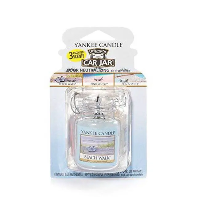 Alt view image 2 of 4 - Hanging Car Jar Ultimate 3-Pack Air Fresheners Neutralizes Odors Up to 30 Days Includes: Beach Walk Pink Sands and Sun and Sand (Pack of 3)